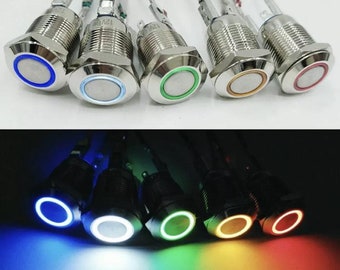 12mm Silver Momentary AV Switch