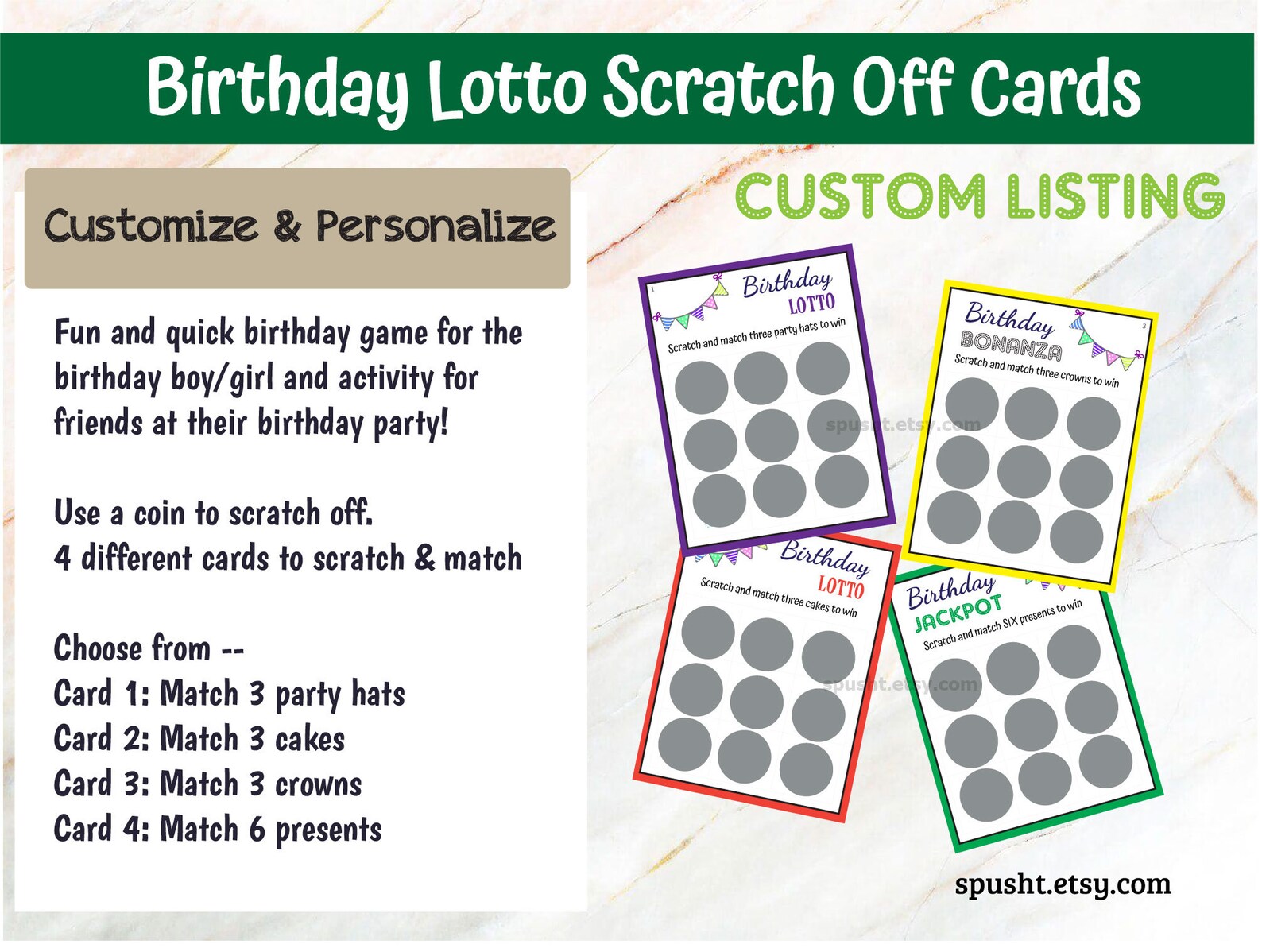 Birthday Scratch Card Birthday Lotto Scratch to Reveal Etsy