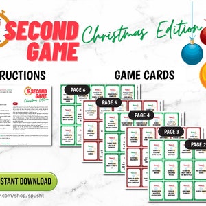 Christmas 5 Second Game, Holiday Game for Work, Fun Christmas Party Games, for Large Group, Name Three, Minute to Win It, Family Game Night image 2