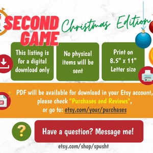 Christmas 5 Second Game, Holiday Game for Work, Fun Christmas Party Games, for Large Group, Name Three, Minute to Win It, Family Game Night image 7