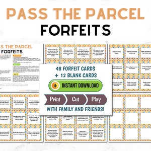 Pass The Parcel Game Forfeits, Birthday Party Game Printable, Icebreaker, Group Game, Family Game Night Ideas, Pass the Gift, Pass the Prize image 4