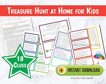Scavenger Hunt for Kids, Printable Indoor Treasure Hunt, Rhyming Clues for Kids, Indoor Scavenger Hunt Clues, Printable Games for Kids, PDF