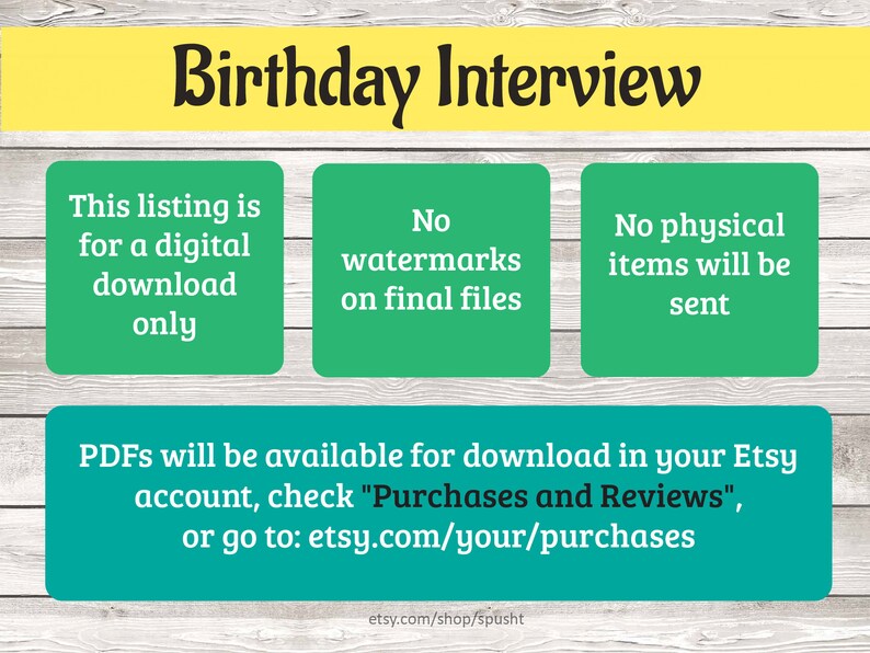 Birthday Interview Printable, Birthday Questionnaire, Birthday Questions for Kids, Annual Interview, Kids Birthday Activity, For Boy & Girl image 6