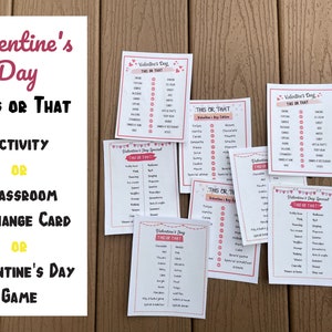 Valentines Day Classroom Exchange, School Valentine, Valentines Day Printable Games, Valentine Activities for Kids, Valentine This or That image 6
