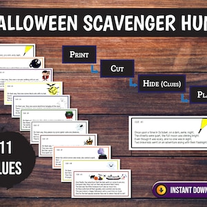 Printable Halloween Scavenger Hunt: Story, Clues, DIY Activity (PDF Download)