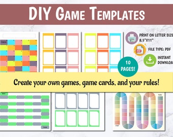 DIY Game Template, Blank Game Board Printable, DIY Game Cards, Make Your Own Board Game, Design Your Own Game, Activity for Kids & Adults