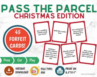 Pass the Parcel, Christmas Game for Large Group, Holiday Party, Christmas Eve Game Night, Family and Friends, Kids and Adults, Pass the Gift