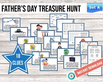 Father's Day Printable, Father's Day Scavenger Hunt, Fathers Day Game, Treasure Hunt at Home, Fathers Day Activity, Gift for Best Dad Ever