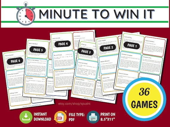 50 Minute To Win It Games for Kids: Team & Individual
