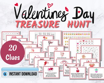 Valentine's Day Scavenger Hunt for Kids, Valentines Day Treasure Hunt, Valentines Games Printable, Treasure Hunt at Home, Valentine Ideas