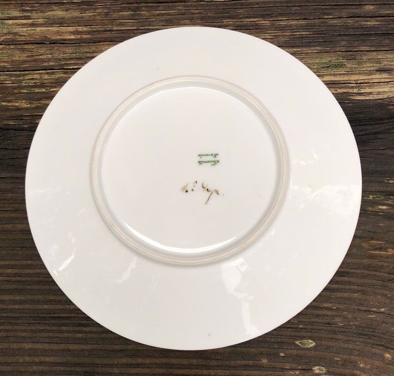 Antique Favorite Bavaria Cherry pattern hand painted Salad Plate Ca 1915