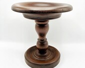 Antique Lathe-Turned Mahogany Primitive Treen Ware Pedestal Bowl or Compote Early 19th Century Georgian