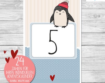 24 Advent Calendar Numbers | 75 x 45 mm