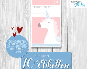 10 Buch-Etiketten | 45 x 75 mm