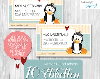 10 personalisierte Adress-Etiketten | 45 x 75 mm