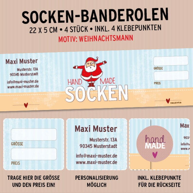 Socken-Banderolen 4 Stück Bild 2