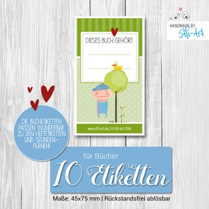 10 Etichette di libri 45 x 75 mm