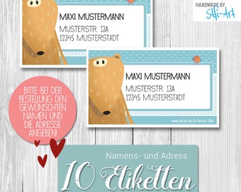 10 Personalized Address Labels | 45 x 75 mm