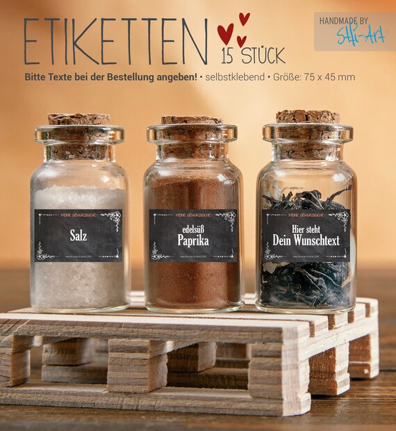 15 Gewürz-Etiketten | 75 x 45 mm