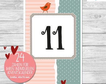 24 Advent Calendar Numbers | 75 x 45 mm