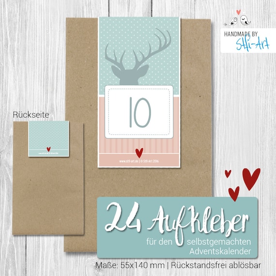 24 Advent Calendar Numbers | 55 X 140 Mm - Etsy