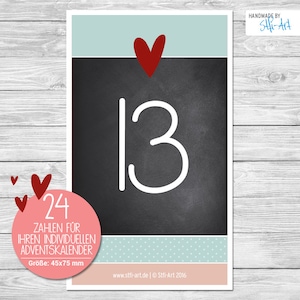 24 Advent Calendar Numbers | 75 x 45 mm