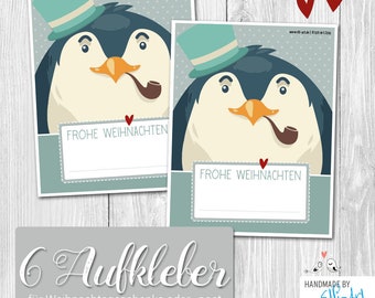 6 weihnachtliche Aufkleber