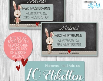 10 Personalized Address Labels | 45 x 75 mm