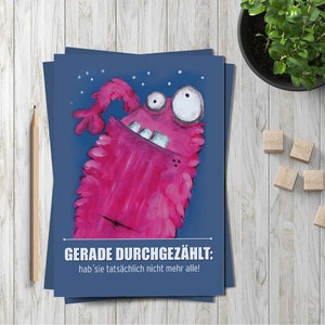 Carte postale Monster "Counted,..." - A6