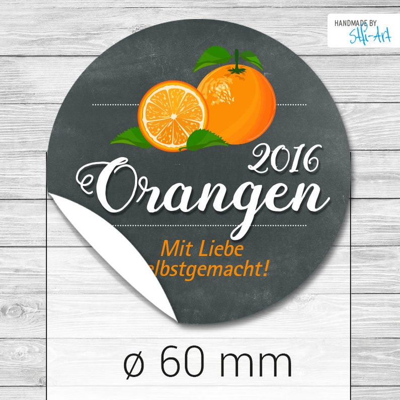 12 Labels 60 mm Oranges 2016 image 1