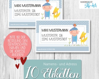 10 Personalized Address Labels | 45 x 75 mm