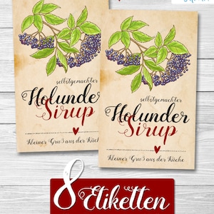 8 x Dark Elderberry Syrup | Labels 61 x 100 mm
