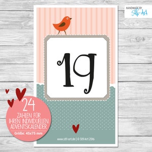 24 Advent Calendar Numbers | 75 x 45 mm