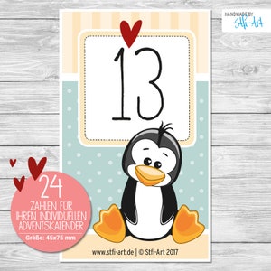 24 Advent Calendar Numbers | 45 x 75 mm