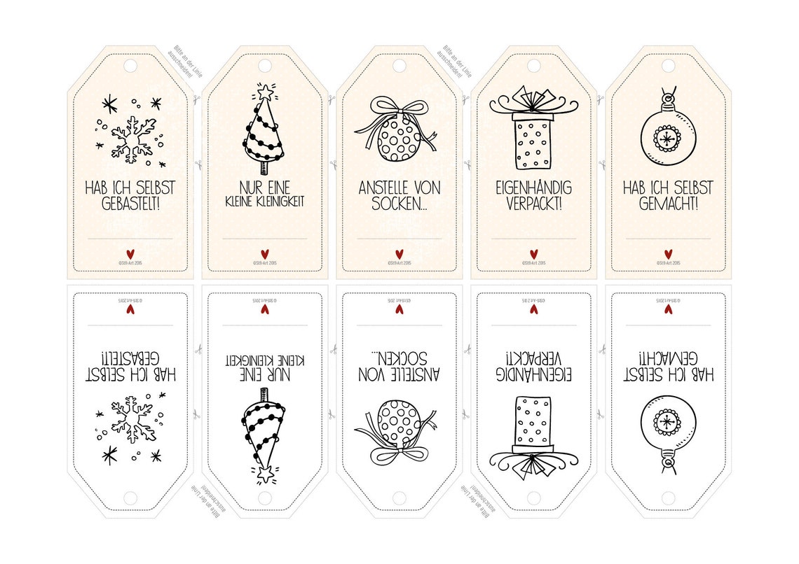 10 Geschenkanhänger PDF zum Ausdrucken | Etsy