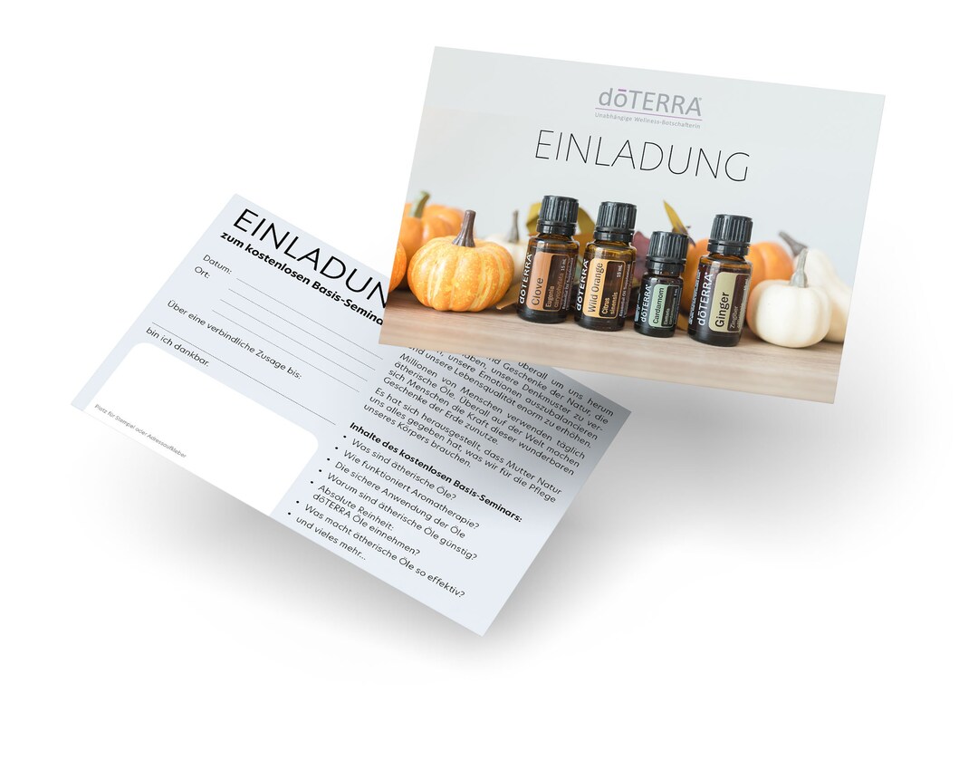Doterra A6 Invitation Cards free Basic Seminar - Etsy