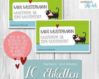 10 personalisierte Adress-Etiketten | 45 x 75 mm