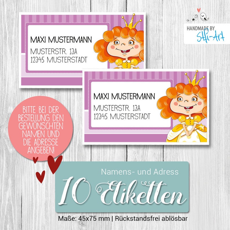 10 Personalized Address Labels 45 x 75 mm