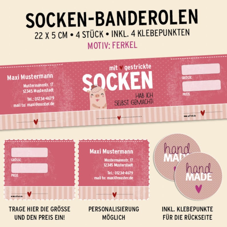 Socken-Banderolen 4 Stück Bild 3