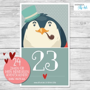 24 Numéros de calendrier de l’Avent (en anglais seulement) 75 x 45 mm