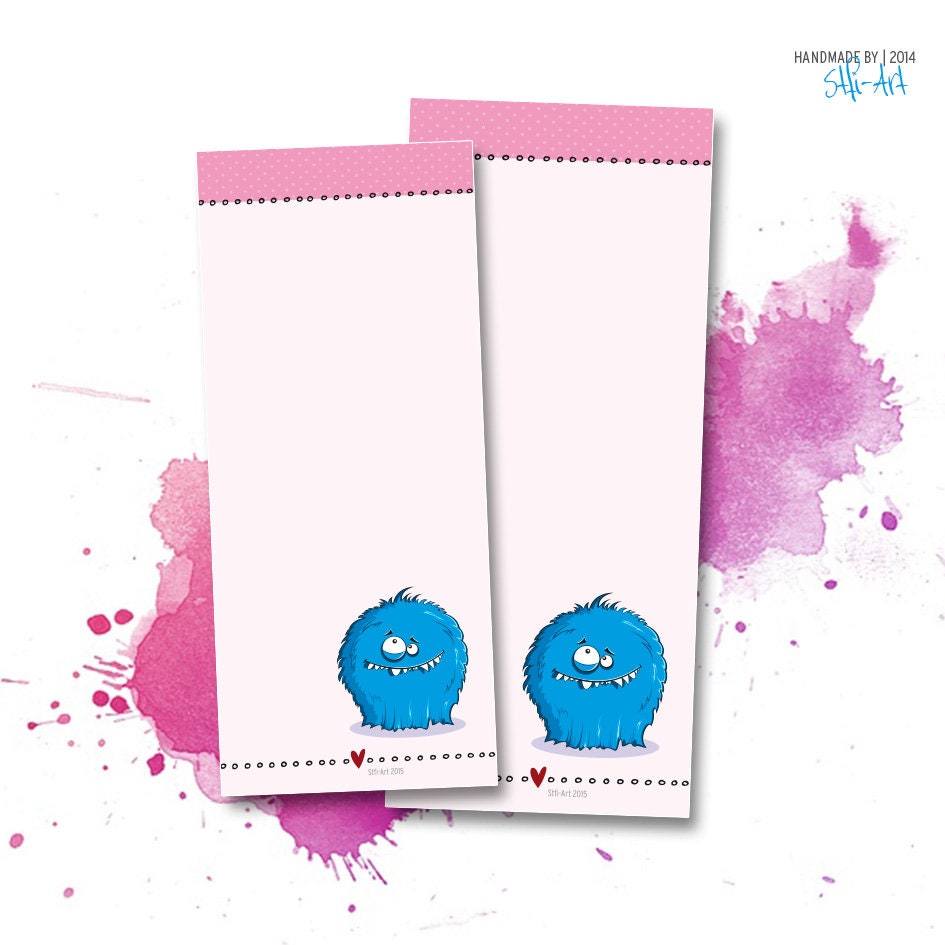 NOTIZBLOCK "MONSTER" - 50 sheets - 62 x 148 mm