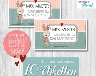 10 personalisierte Adress-Etiketten | 45 x 75 mm