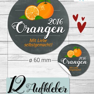 12 Labels 60 mm Oranges 2016 image 2