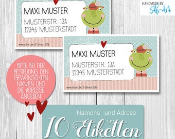 10 personalisierte Adress-Etiketten | 45 x 75 mm