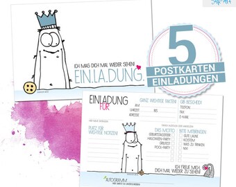 POSTKARTEN-SET "Monster-Einl" - 5 postcards