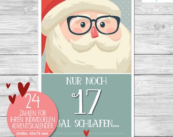 24 Adventskalenderzahlen | 75 x 45 mm