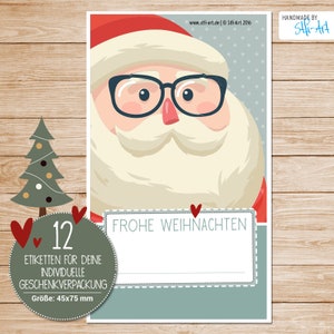 12 Christmas Stickers | 45 x 75 mm