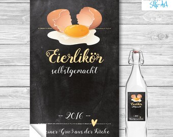 4 x Egg Liqueur - Adhesive Labels | 61 x 100 mm