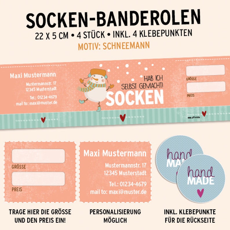 Socken-Banderolen 4 Stück Bild 2