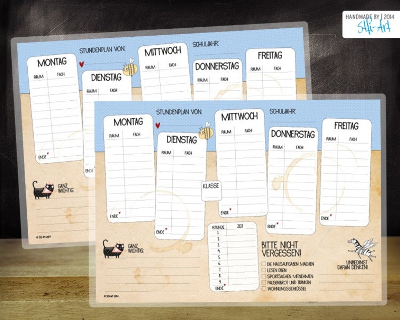 Timetable DIN A4 rewritable image 1